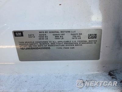 Zdjęcie 12 z 12 samochodu: 2013 CHEVROLET SONIC LS VIN:1G1JA6SH0D4200035 - miniatura