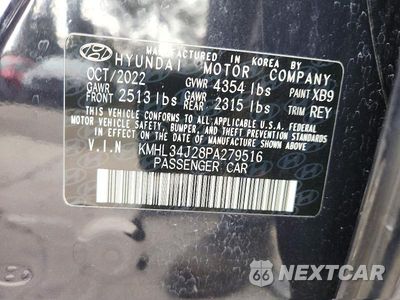 Zdjęcie 12 z 12 samochodu: 2023 HYUNDAI SONATA LIMITED VIN:KMHL34J28PA279516 - miniatura