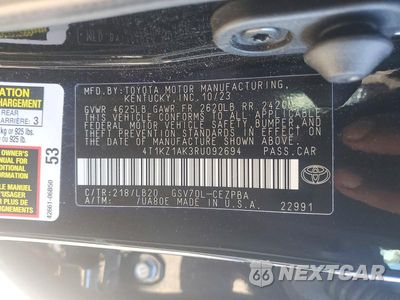 Zdjęcie 12 z 12 samochodu: 2024 TOYOTA CAMRY XSE V6 VIN:4T1KZ1AK3RU092694 - miniatura