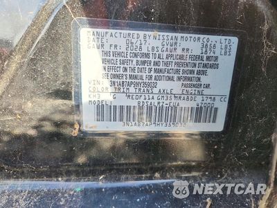 Zdjęcie 12 z 12 samochodu: 2017 NISSAN SENTRA SR VIN:3N1AB7AP9HY359032 - miniatura