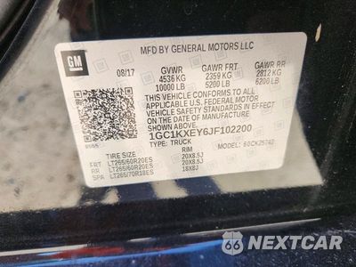 Zdjęcie 12 z 12 samochodu: 2018 CHEVROLET SILVERADO K2500 HIGH COUNTRY VIN:1GC1KXEY6JF102200 - miniatura