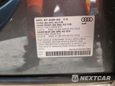 Zdjęcie 12 z 12 samochodu: 2017 AUDI Q3 PREMIUM PLUS VIN:WA1HCCFS5HR012862 - miniatura