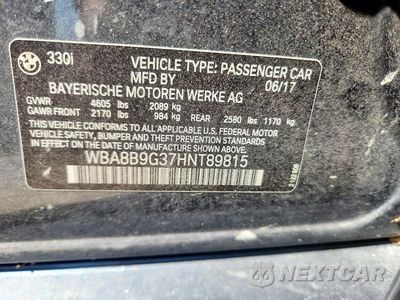 Zdjęcie 12 z 12 samochodu: 2017 BMW 330 I VIN:WBA8B9G37HNT89815 - miniatura