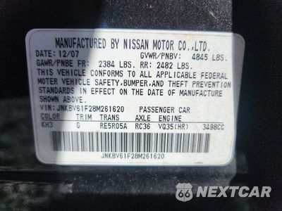Zdjęcie 12 z 12 samochodu: 2008 INFINITI G35 X VIN:JNKBV61F28M261620 - miniatura