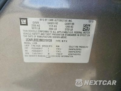 Zdjęcie 14 z 14 samochodu: 2011 CHEVROLET EQUINOX LT VIN:2CNFLEEC3B6319139 - miniatura