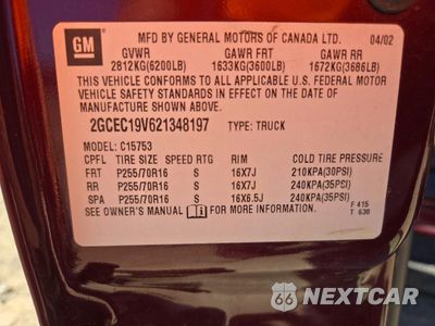 Zdjęcie 12 z 12 samochodu: 2002 CHEVROLET SILVERADO C1500 VIN:2GCEC19V621348197 - miniatura