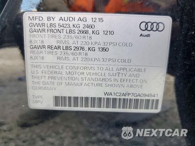 Zdjęcie 14 z 14 samochodu: 2016 AUDI Q5 PREMIUM VIN:WA1C2AFP7GA094541 - miniatura