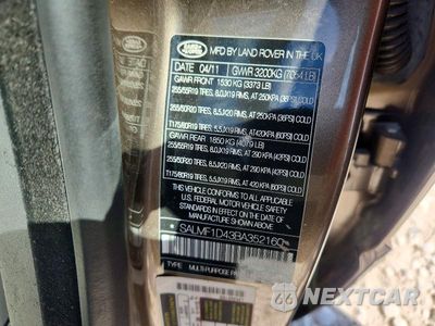 Zdjęcie 12 z 12 samochodu: 2011 LAND ROVER RANGE ROVER HSE LUXURY VIN:SALMF1D43BA352160 - miniatura