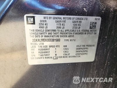 Zdjęcie 13 z 13 samochodu: 2014 GMC TERRAIN SLE VIN:2GKALMEK0E6381980 - miniatura
