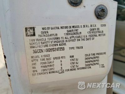 Zdjęcie 13 z 13 samochodu: 2006 CHEVROLET SILVERADO K1500 VIN:3GCEK14V26G247259 - miniatura