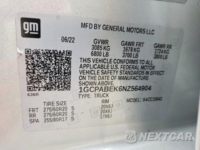 Zdjęcie 13 z 13 samochodu: 2022 CHEVROLET SILVERADO C1500 CUSTOM VIN:1GCPABEK6NZ564904 - miniatura