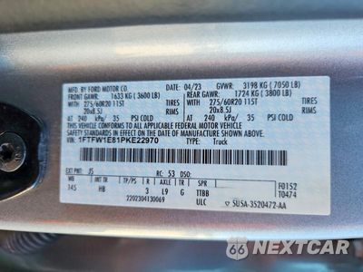 Zdjęcie 12 z 12 samochodu: 2023 FORD F150 SUPERCREW VIN:1FTFW1E81PKE22970 - miniatura