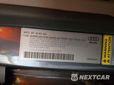 Zdjęcie 12 z 12 samochodu: 2007 AUDI A4 3.2 CABRIOLET QUATTRO VIN:WAUDH48H47K022395 - miniatura