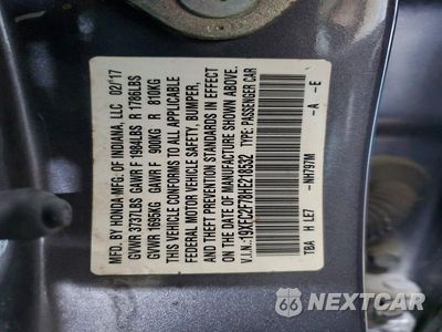 Zdjęcie 12 z 12 samochodu: 2017 HONDA CIVIC EX VIN:19XFC2F78HE218532 - miniatura