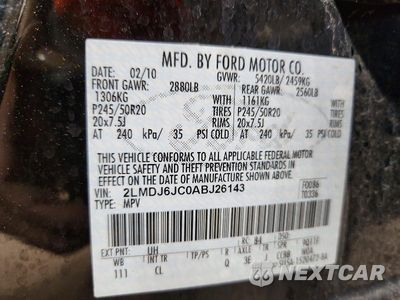 Zdjęcie 14 z 14 samochodu: 2010 LINCOLN MKX VIN:2LMDJ6JC0ABJ26143 - miniatura