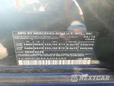 Zdjęcie 13 z 13 samochodu: 2010 MERCEDES-BENZ ML 350 4MATIC VIN:4JGBB8GB4AA604683 - miniatura