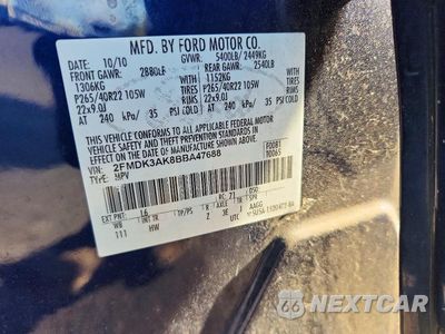 Zdjęcie 12 z 12 samochodu: 2011 FORD EDGE SPORT VIN:2FMDK3AK8BBA47688 - miniatura