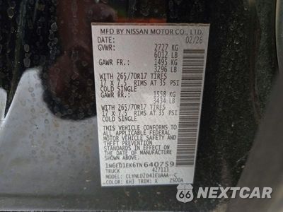 Zdjęcie 13 z 13 samochodu: 2026 NISSAN FRONTIER PRO-4X VIN:1N6ED1EK6TN640759 - miniatura