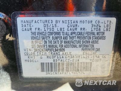 Zdjęcie 12 z 12 samochodu: 2015 NISSAN VERSA 1.6 SL VIN:3N1CN7APXFL941926 - miniatura