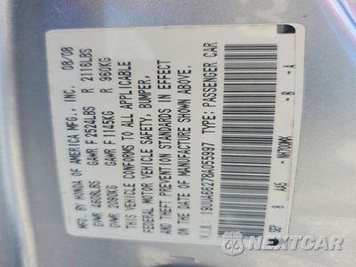 Zdjęcie 12 z 12 samochodu: 2008 ACURA TL VIN:19UUA66278A055997 - miniatura
