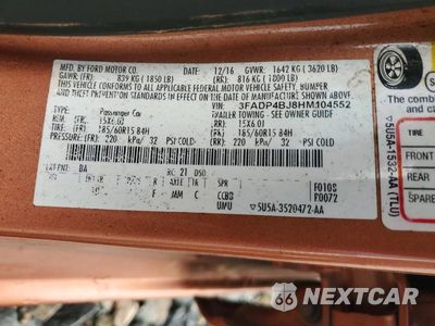 Zdjęcie 12 z 12 samochodu: 2017 FORD FIESTA SE VIN:3FADP4BJ8HM104552 - miniatura