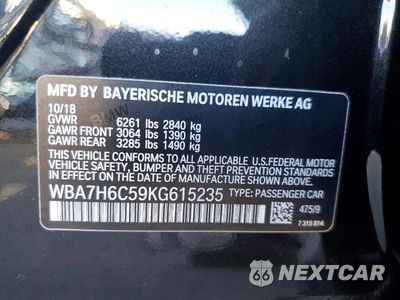 Zdjęcie 12 z 12 samochodu: 2019 BMW M760 XI VIN:WBA7H6C59KG615235 - miniatura