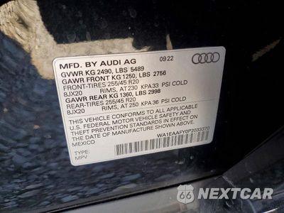 Zdjęcie 13 z 13 samochodu: 2023 AUDI Q5 PREMIUM PLUS 45 VIN:WA1EAAFY0P2033370 - miniatura