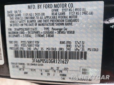 Zdjęcie 13 z 13 samochodu: 2016 FORD FUSION TITANIUM PHEV VIN:3FA6P0SU3GR121627 - miniatura