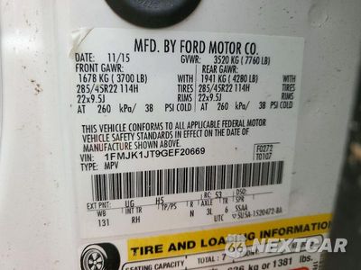 Zdjęcie 13 z 13 samochodu: 2016 FORD EXPEDITION EL XLT VIN:1FMJK1JT9GEF20669 - miniatura