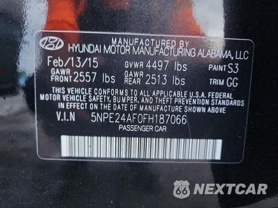 Zdjęcie 13 z 13 samochodu: 2015 HYUNDAI SONATA SE VIN:5NPE24AF0FH187066 - miniatura