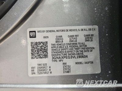 Zdjęcie 13 z 13 samochodu: 2027 CHEVROLET EQUINOX LT VIN:3GNAXPEG3VL190604 - miniatura