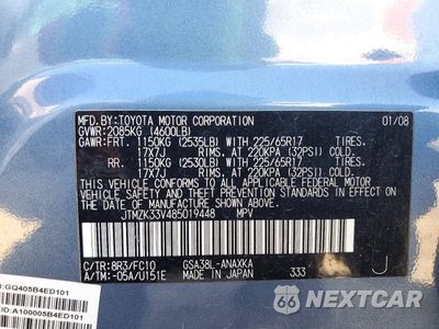Zdjęcie 14 z 14 samochodu: 2008 TOYOTA RAV4 BASE VIN:JTMZK33V485019448 - miniatura