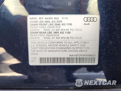 Zdjęcie 13 z 13 samochodu: 2015 AUDI Q3 PRESTIGE VIN:WA1GFCFSXFR006524 - miniatura