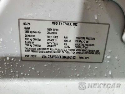 Zdjęcie 13 z 13 samochodu: 2024 TESLA MODEL Y VIN:7SAYGDEE2RA260103 - miniatura