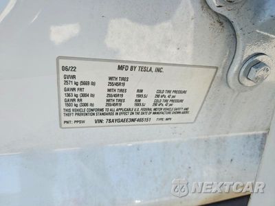 Zdjęcie 14 z 14 samochodu: 2022 TESLA MODEL Y VIN:7SAYGAEE3NF465151 - miniatura