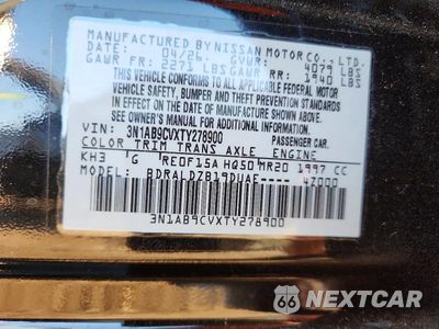 Zdjęcie 12 z 12 samochodu: 2026 NISSAN SENTRA SV VIN:3N1AB9CVXTY278900 - miniatura