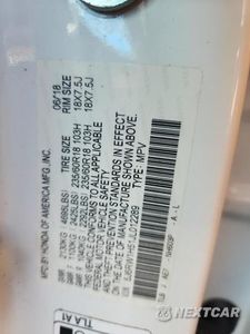 Zdjęcie 13 z 13 samochodu: 2018 HONDA CR-V EX VIN:5J6RW1H51JL012289 - miniatura