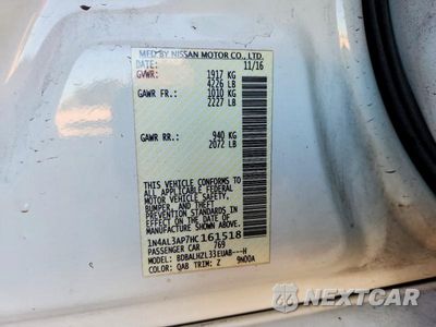 Zdjęcie 12 z 12 samochodu: 2017 NISSAN ALTIMA 2.5 SR VIN:1N4AL3AP7HC161518 - miniatura