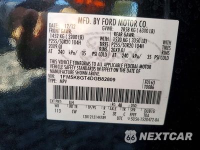 Zdjęcie 13 z 13 samochodu: 2013 FORD EXPLORER SPORT VIN:1FM5K8GT4DGB82809 - miniatura