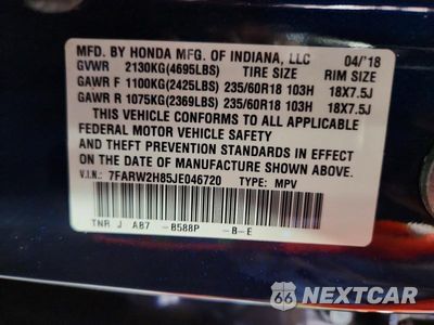 Zdjęcie 14 z 14 samochodu: 2018 HONDA CR-V EXL VIN:7FARW2H85JE046720 - miniatura