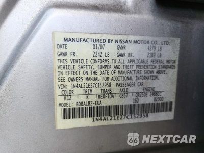 Zdjęcie 12 z 12 samochodu: 2007 NISSAN ALTIMA 2.5 VIN:1N4AL21E27C152958 - miniatura