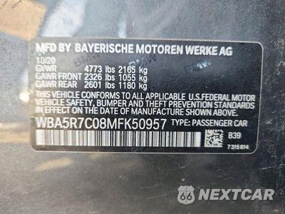 Zdjęcie 12 z 12 samochodu: 2021 BMW 330XI VIN:WBA5R7C08MFK50957 - miniatura