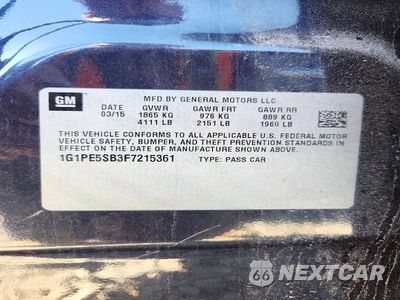 Zdjęcie 12 z 12 samochodu: 2015 CHEVROLET CRUZE LT VIN:1G1PE5SB3F7215361 - miniatura