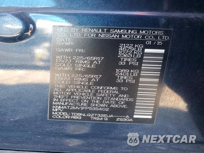 Zdjęcie 13 z 13 samochodu: 2015 NISSAN ROGUE SV VIN:KNMAT2MV1FP535402 - miniatura
