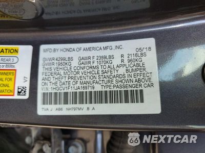 Zdjęcie 13 z 13 samochodu: 2018 HONDA ACCORD LX VIN:1HGCV1F11JA169719 - miniatura
