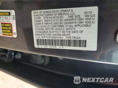 Zdjęcie 12 z 12 samochodu: 2025 HONDA RIDGELINE RTL VIN:5FPYK3F54SB037601 - miniatura