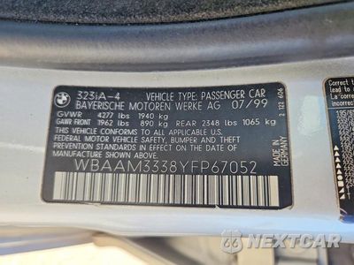 Zdjęcie 12 z 12 samochodu: 2000 BMW 323 I VIN:WBAAM3338YFP67052 - miniatura