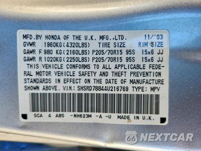 Zdjęcie 13 z 13 samochodu: 2004 HONDA CR-V VIN:SHSRD78844U216769 - miniatura