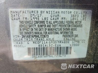 Zdjęcie 12 z 12 samochodu: 2017 NISSAN SENTRA SV VIN:3N1AB7AP9HL723673 - miniatura
