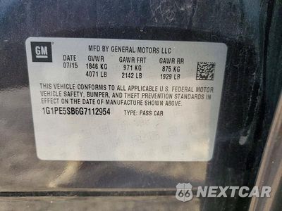 Zdjęcie 12 z 12 samochodu: 2016 CHEVROLET CRUZE LIMITED LT VIN:1G1PE5SB6G7112954 - miniatura